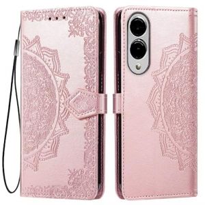 HONLEN Coque pour Samsung Galaxy S25 Edge Etui, (6.7" inches) Premium PU Cuir Portefeuille Magn&eacute;tique Flip Case, 3 Porte-Cartes en B&eacute;quille Cover Or Rose (HONLEN, neuf)