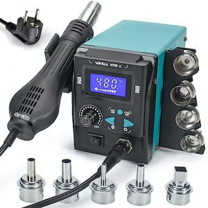 YIHUA 959D-II station de soudage à air chaud pour soudure et dessoudage SMD avec écran LCD, embouts à changement rapide, auto start/stop, température et volume d'air réglable (EU plug) (YIHUA EU OFFICIAL STORE, neuf)