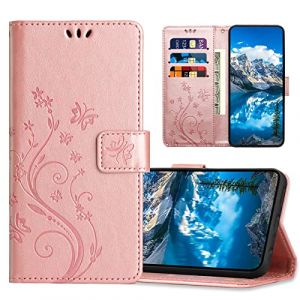 JZASES Coque pour Huawei P20, Housse en Cuir PU avec Fonction de Support, Etui à Rabat Portefeuille Coque Compatible avec Huawei P20, Or Rose (JZhou Store, neuf)