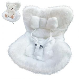Siège auto pour poupée siège auto en peluche douce avec coussin en fourrure et ceinture de sécurité idéal pour les enfants et les adultes (Buxianggongzuodeyitian, neuf)