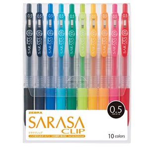 ZEBRA Stylo à bille gel Sarasa Clip 0,5 10 couleurs JJ15-10CA (GJG AUDIO, neuf)