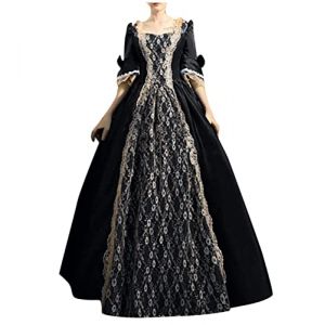 NAFING Robe de soir&eacute;e baroque Marie Antoinette XVIIIe si&egrave;cle Renaissance P&eacute;riode historique Robe bal victorienne Tenue de Soir&eacute;e M&eacute;di&eacute;vale (min-bmao, neuf)