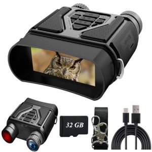 Jadfezy Jumelles Vision Nocturne Carte M&eacute;moire 32GB Incluse, Port&eacute;e 300m par Vision Infrarouge, Zoom Num&eacute;rique 8X et Batterie Rechargeable 4000mAh &ndash; Id&eacute;ales pour la Chasse, le Camping et l'Exploration (GECKOG, neuf)