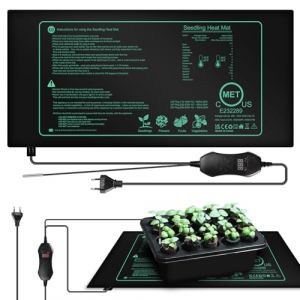 Tapis chauffant pour plantes avec thermostat, tapis chauffant avec thermostat, tapis chauffant numérique pour serre, serre d'intérieur, tapis chauffant pour semis, germination des plantes, croissance (Astronomy Sp. z o.o., neuf)