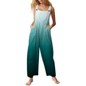 Combinaisons et Combishorts Femme Salopettes Femme Salopette Ample Décontractée pour Femmes avec Bretelles Réglables Combinaison Femme Chic pour Soirée Combinaison Femme Ete (Vert,XXL) (EZJOBLA(7-12 days delivery), neuf)