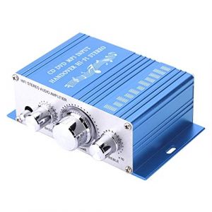 Mini Amplificateur Automatique de Voiture, Autoradio Stéréo, Amplificateur Audio Stéréo de Voiture, Mini Amplificateur Automatique de Voiture Numérique Hifi Audio Musique CD DVD (Bleu) (Wannhui, neuf)