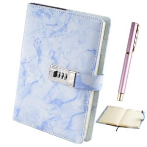 Svalor Journal Intime avec Code, Agenda A5 avec Serrure, Carnet en Cuir PU avec Stylo, Journal Intime Code, Agenda avec Serrure à Code, Journal en Cuir pu Violet, pour Femme, (21x15cm, 192 pages) (XBD trading, neuf)