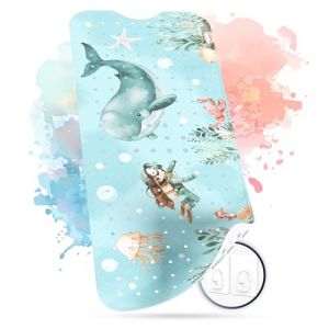 SilverRack Tapis de bain pour enfant antid&eacute;rapant [100x40cm] - Tapis de bain antid&eacute;rapant pour enfants sans BPA - Tapis de bain pour enfants - pour b&eacute;b&eacute; et enfants - Baleine Monde sous-marin Vert &agrave; (TM eCommerce GmbH, neuf)
