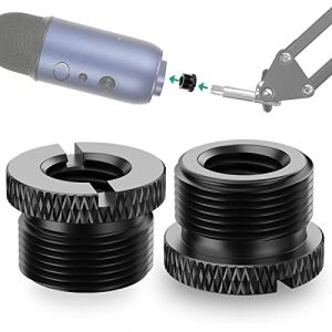 Rigych 2 Pièces Vis Adaptateur 3/8 Femelle à 5/8 Mâle pour Pied de Micro, Filetage De Vis Adaptateur de Support de Micro pour Blue Yeti, Yeti Pro Support de Microphone, Caméra, Trépied (Kerong, neuf)