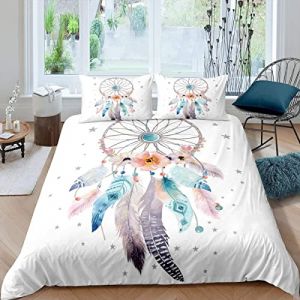 ZAHOCAI Housse De Couette 220x240 Attrape RêVe Blanc +2 Taies d'oreiller 65x65 Cm Doux Respirant Parures De Lit Lisse Luxe Housses De Couettes Somptueux Moderne Housse De Couette 2 Personnes (LIUJUNHUI的店, neuf)