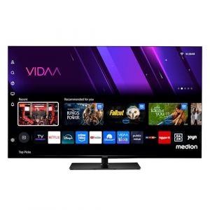 MEDION TV 50 Pouces 4K (125,7 cm) Television (Smart TV 4K, Dolby Vision HDR, VIDAA Store, Prime Video, Disney+, DAZN, Paramount+, HbbTV, PVR, Bluetooth, MD 850300) (medionshop-deutschland, neuf)