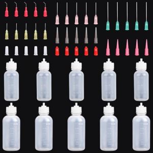 Kayqbonke 10 Pièces Petite Bouteille Plastique, Plastique Flacon Pipette, Flacon Applicateur de Colle 30ml et 50ml, Bouteille à Pointe Fine pour Liquide, Colle, Huile, Peinture Acrylique (Wantingd, neuf)