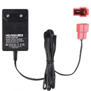 Chargeur de batterie 12 V pour jouets à chevaucher - 12 V - Chargeur de voiture électrique - 12 V - Adaptateur secteur - Prise carrée pour roues Power Wheels ATV Quad SUV Jeep Riding Car (Helperinc, neuf)