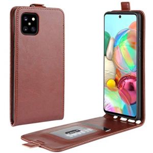 XFDSFDL&reg; Cas de pour Samsung Galaxy Note10 Lite N770 Verticale PU Cuir Housse Up and Down Open &Eacute;tui avec Magn&eacute;tique Fermeture Carte Slot Portefeuille Shell de Protection, Marron (LingDan, neuf)