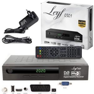 Leyf Récepteur Satellite d'enregistrement numérique (HDTV, DVB-S/DVB-S2, HDMI, péritel, 2 Ports USB, Full HD 1080p) + câble HDMI, Uniquement pour Les chaînes allemandes (LB GROUP, neuf)