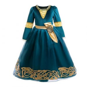 Lito Angels Robe Princesse Merida Fille 2&ndash;3 Ans Taille 98 Costume Medieval Deguisement Conte de Fees Tenue Noel Carnaval Halloween Anniversaire Fete Scolaire Cosplay Cadeau Photo (Lito Angels FR, neuf)