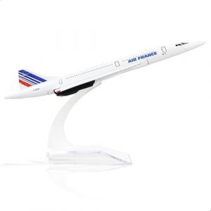 SEBUNAS Modèle d'avion Concorde à l'échelle 1/400 - Modèle d'avion de ligne supersonique miniature pour la France - Kit de modèle d'avion en métal moulé sous pression pour adultes amateurs d'aviation (SEBUNAS, neuf)