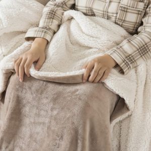 R.SHARE Couverture Chaude Plaid Sherpa Couverture Polaire Plaid &Eacute;pais Moelleuse Peluche Fourrure Canape Doux et Chaud pour Lit Canap&eacute; Chambre,220 x 240 cm,Beige (RSHARE, neuf)