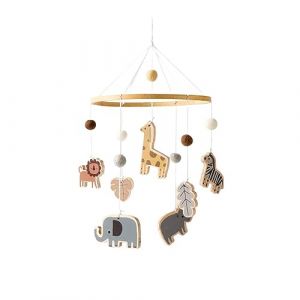 Biwwubik Mobile pour pour Berceau &ndash; Mobile pour Animaux de la Jungle &ndash; Mobile pour Chambre D'Enfant pour Fille ou Gar&ccedil;on, Mobile Neutre en Mati&egrave;re de Genre, Fait &agrave; la Main et (MABEIRO LIMITED, neuf)