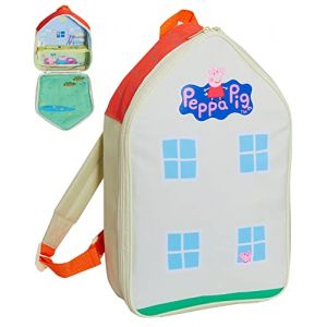 Peppa Pig Sac à dos de jeu avec intérieur complet et étagère pliable pour enfants Sac à dos de voyage Sac à jouets, multicolore, taille unique (Lora Dora, neuf)