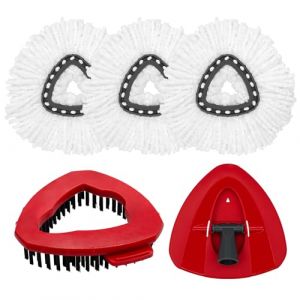 5 Pièces Recharge Balai Serpillère,Base,Brosse Compatible avec Vileda Turbo 2 en 1 EasyWring&Clean,Recharge Balai Serpillère Microfibre,Têtes de Balai Réutilisables pour Le Nettoyage des Sols (Aiyiried, neuf)