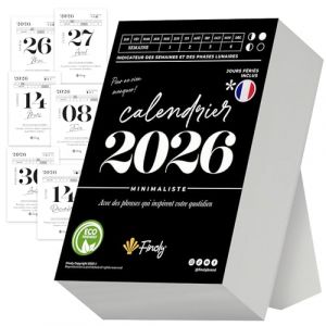 Finoly Ephemeride 2026 Jan 26 D&eacute;c 26 (12 Mois) | Calendrier de Bureau 2026 pour Calme & Motivation | Calendrier Citation Positive 365 Jours Inspiration, Exercices & Citations 13,5x9,5 cm (Domy Company, neuf)