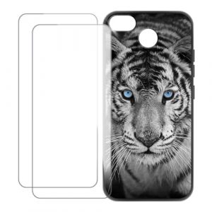 UOGNADGD Compatible avec Fairphone 3+ Coque Personnalis&eacute;e Color&eacute;e avec 2 Protections &Eacute;cran en Verre Tremp&eacute; &ndash; Antichoc et Anti-Rayures (Tigre) (DINGDANGG, neuf)