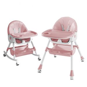 Chaise Haute Evolutive 6 en 1,Transat, Balancelle et Rocker Multifonction pour Bébé (0m+ 15kg) / Reclinable, Pliable et Réglable,Harnais 5 Points,Siège de table enfant (jusiZL, neuf)