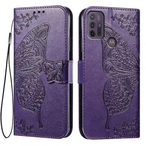 EASSGU Coque pour Motorola Moto g10 / G20 / G30 (6.5" inches) Etui Flip Magn&eacute;tique avec 3 Fentes pour Cartes 1 Portefeuille, Housse - Violet fonc&eacute; (EASSGU, neuf)