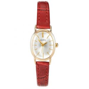 JSDDE Montre Quartz Femme Fine avec Petite Cadran Métal Ovale Blanc Simple Montre Habillée en Bracelet Cuir Texturé Ajustable Fille Élégant Watch Mouvement Analogique Quartz Pas de Chiffres (Rouge) (FEIXINFLY, neuf)