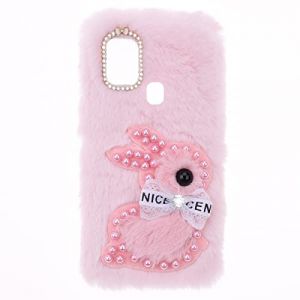 YKTO Peluche Fausse Fourrure Coque Huawei P Smart 2020 Mignon Paillettes Diamant Perle Lapin Fille Coque de T&eacute;l&eacute;phone &eacute;tui pour t&eacute;l&eacute;phone Oreilles Lapin Peluche Huawei P Smart 2020,Rose Perle Lapin (YKTO, neuf)