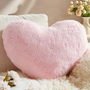 Yhoelata Saint Valentin Coussin Coeur, Oreiller Coeur Rose Clair, Coussin Enfant Decoration Chambre Ado Fille, Coussin Peluche Doux, Coussin Lit, Petit Coussin de Canapé, Coussin Kawaii, 25 * 35cm (Yhoelata, neuf)