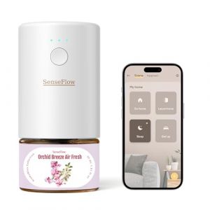 SenseFlow Diffuseur Huiles Essentielles Parfum Maison Smart WLAN SF101S, Ultrasonique Sans Eau, 100 % Végétal, Aromathérapie 120 Jours, pour Maison, Hôtel Jusqu’à 100 ㎡ - Fraîcheur Brise d'Orchidée (SenseFlow, neuf)