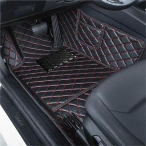 SRQORT Tapis Voiture Tapis Sol Voiture Personnalisés pour Nissan pour Qashqai J11 2014-2017 Tapis Voiture en Cuir Luxe Hommes Et Femmes Couverture Complète Tapis Sol Voiture(L Black Red) (Purchase Lucky  EU, neuf)