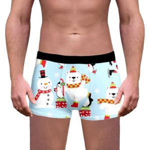 NaLatia Calecon Personnalise Homme, Homme Calecon No&euml;l, Sport Boxer Homme Pas Cher Rigolo Noel Calecon Microfibre Shorty Transparent sous-V&ecirc;tements, Cale&ccedil;on de nouveaut&eacute; Personnalis&eacute; (GUnakd, neuf)
