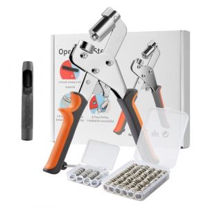 Goldeluxe Pince à oeillets kit,avec 1 Pince à oeillets pour bâches,1 poinçon en acier Machine à oeillet,300x avec rondelles.Pince a oeillets pour baches idéal pour cuir, tissu, couture, DIY (OmniTrove Market, neuf)