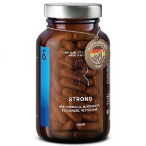 STRONG - Maca Noire Complexe avec Tribulus Terrestris, Codyceps Sinensis, L-Arginine, Ail Noir, Fenugrec, Ginseng, Zinc & Sélénium- 90 Gelules - Testosterone Homme Booster (CLAV GmbH, neuf)