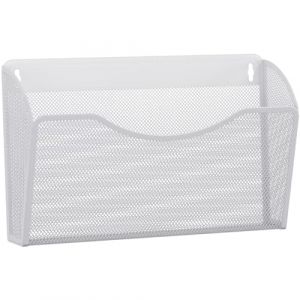 EasyPAG 1 Pochette Paysage Métal Porte Revue Mural Porte Document Suspendu A4 Organisateur de Bureau à Suspendre Banette de Rangement Range Papier Corbeille a Courrier Murale,Blanc (EasyPAG-EU, neuf)
