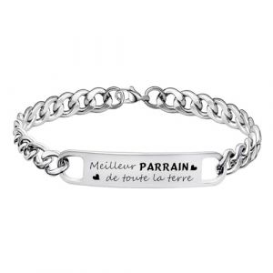 LUODAN Cadeau Parrain Bracelet,Bracelet de Parrain,Cadeaux Papa Papy Tonton Frère Parrain Cadeaux d'anniversaire,Cadeau Noël pour Parrain (PARRAIN2) (hangzhoujiaranzhuangshicailiaoyouxiangongsi, neuf)
