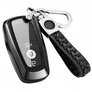 Z.MYUKI 【5 couleurs】 Coque cl&eacute; avec porte Clef pour VW Transporter T7 2024-2025 2026 Accessoire Protection cl&eacute; (Noir) (Z.MYUKI-EU, neuf)