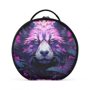 Panda Cool Violet Créativité Trousse Sac Cosmétique Circulaire de Maquillage Pochette Sacs avec Cloisons Amovibles pour Voyage Filles (HULAHULA, neuf)