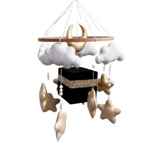 Mobile Musical Bébé avec Sourates du Coran & support – Accessoire pour Berceau ou Lit Bébé – Décoration de Chambre (MBL Society, neuf)
