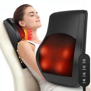 Gaethra Masseur Cervicales avec Chaleur et Vibration, Appareil De Massage Cervical à 3 Niveaux de Chauffe et Intensité, Idéal pour Massage Cervicales Epaule à Domicile, Bureau ou Voiture 38 x 34 CM (KYRIACOSGATHRA, neuf)
