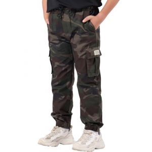 NATUST Pantalon Cargo Gar&ccedil;on Ado Jogging Taille &Eacute;lastiqu&eacute;e Pantalons Enfant D&eacute;contract&eacute; Camouflage Vert 5-6 Ans (Taille du Fabricant : 130) (Union Ever LIMITED, neuf)