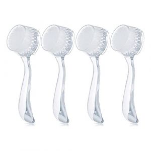 FOUTP 4 Pcs Brosse Visage Nettoyante Manuelle Manche Acrylique Épurateurs Visage Poils Doux Exfoliant Nettoyant Brosse Gommage Brosse Exfoliante Visage Pour Soins Du Visage Maquillage Retrait Des Soin (SUSUWang1300, neuf)