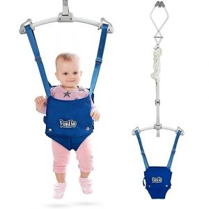 FUNLIO Sauteur de Porte pour Bébé de 6 à 24 Mois (Avec Clip de Porte), Sauteur pour Bébé avec Ressort Solide et Sangle Réglable, Videur de Porte Portable pour Bébé, Supportant 18 kg, Certifié CE & CPC (EletreeEU, neuf)