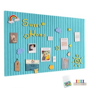 Penbinmall Grand Tableau en feutre autocollant 90x60cm, tableaux m&eacute;mo en feutre avec 30 punaises, tableau d'affichage mural pour bureau cuisine, pour photos et m&eacute;mos, bleu marin (yjspbsm-shop, neuf)