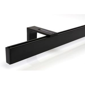 Deco-Raum Tringle &agrave; rideaux sur mesure &agrave; rail int&eacute;rieur carr&eacute; Fixation murale Support mural au centre Barre de rideau 8,3 cm Tringle pour rideaux Voile Rail int&eacute;rieur pour rideaux Noir 310 cm (deco-raum, neuf)