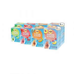Lipton Infuse à Froid, Assortiment de 4 Parfums, Boisson d'été rafraichissante, Eau aromatisée healthy, Grenade Hibiscus, Pêche Framboise, Mangue Rooibos, Menthe Citron Vert, 120 sachets Pyramid (PENNGUIN-FR-CAMON, neuf)