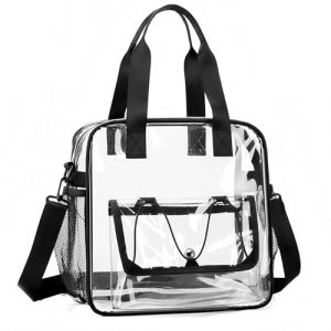 Zyiphor Sac Transparent Sac Fourre Tout Transparent Sacs &agrave; Bandouli&egrave;re Transparente Sacs en PVC Transparente Clear Bag pour Les Sports, Sportifs (30 x 30 x 13 cm) (ASKGRJKHGV, neuf)